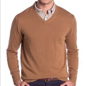 Joe Fresh Solid V-Neck Brown Pull Over Sweater XL NEW eXTRA LARGE Casual